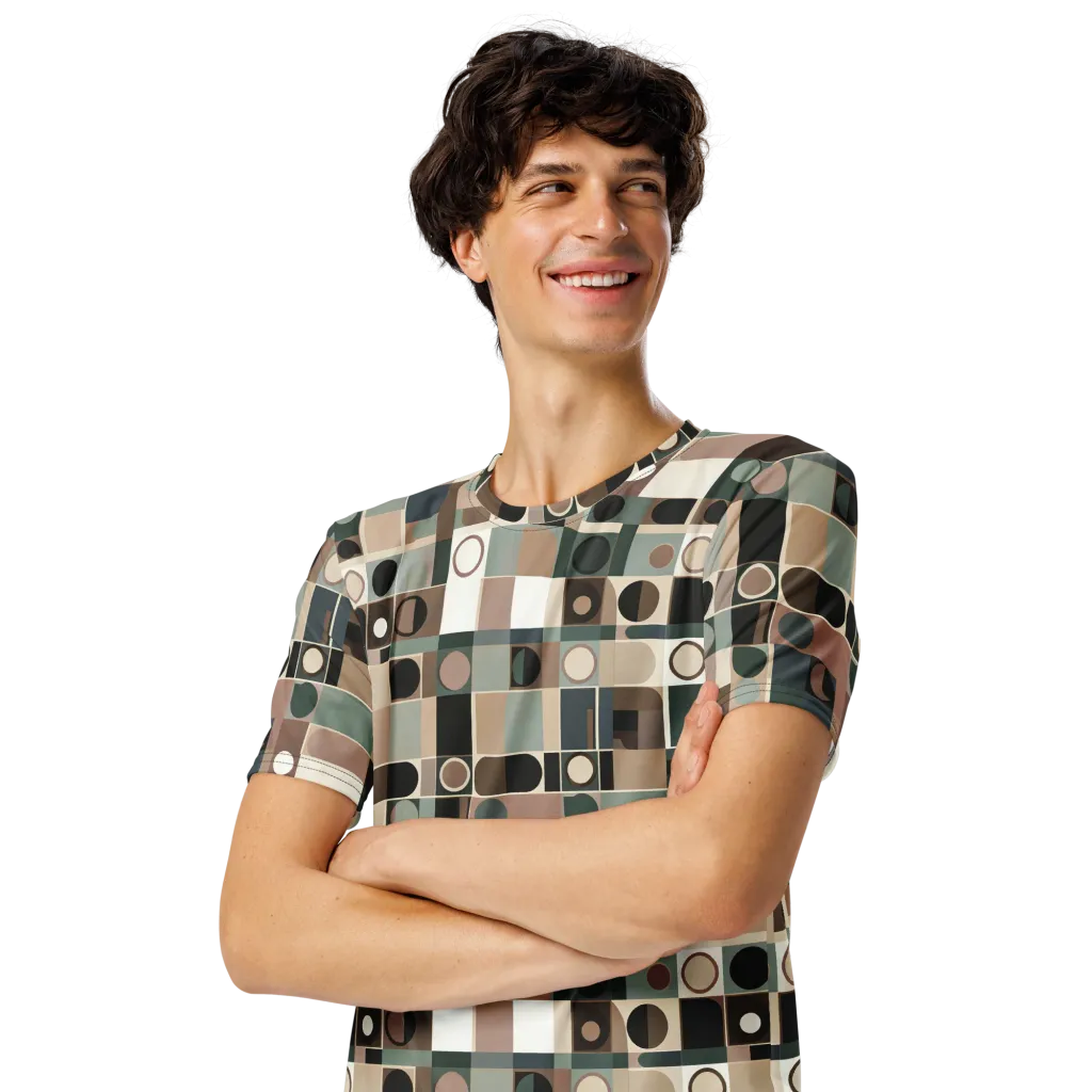 Velvet Modulation on Men's Crew Neck T-Shirt — Left Front