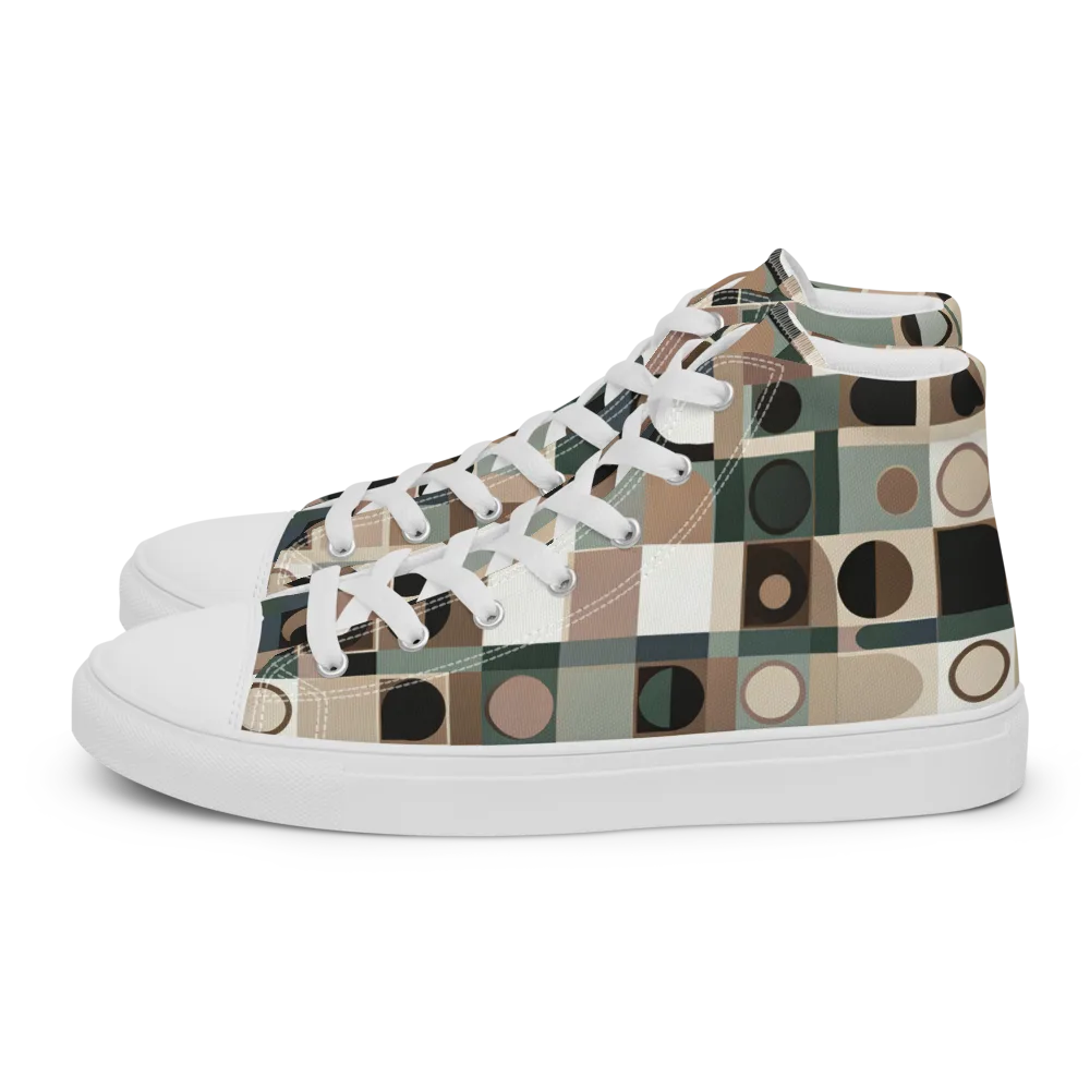 Velvet Modulation on Men's High Top Canvas Shoes — Left