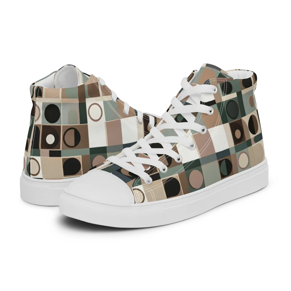 Velvet Modulation on Men's High Top Canvas Shoes — Left