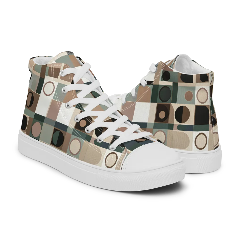 Velvet Modulation on Men's High Top Canvas Shoes — Right