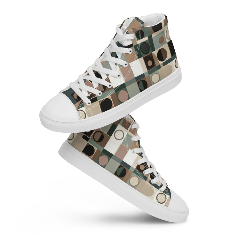 Velvet Modulation on Men's High Top Canvas Shoes — Front