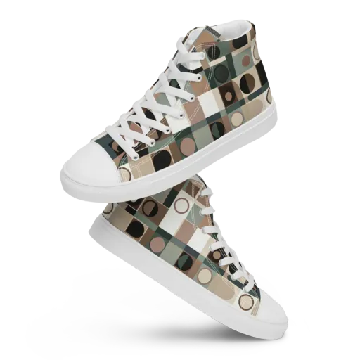 Velvet Modulation on a Men's High Top Canvas Shoes
