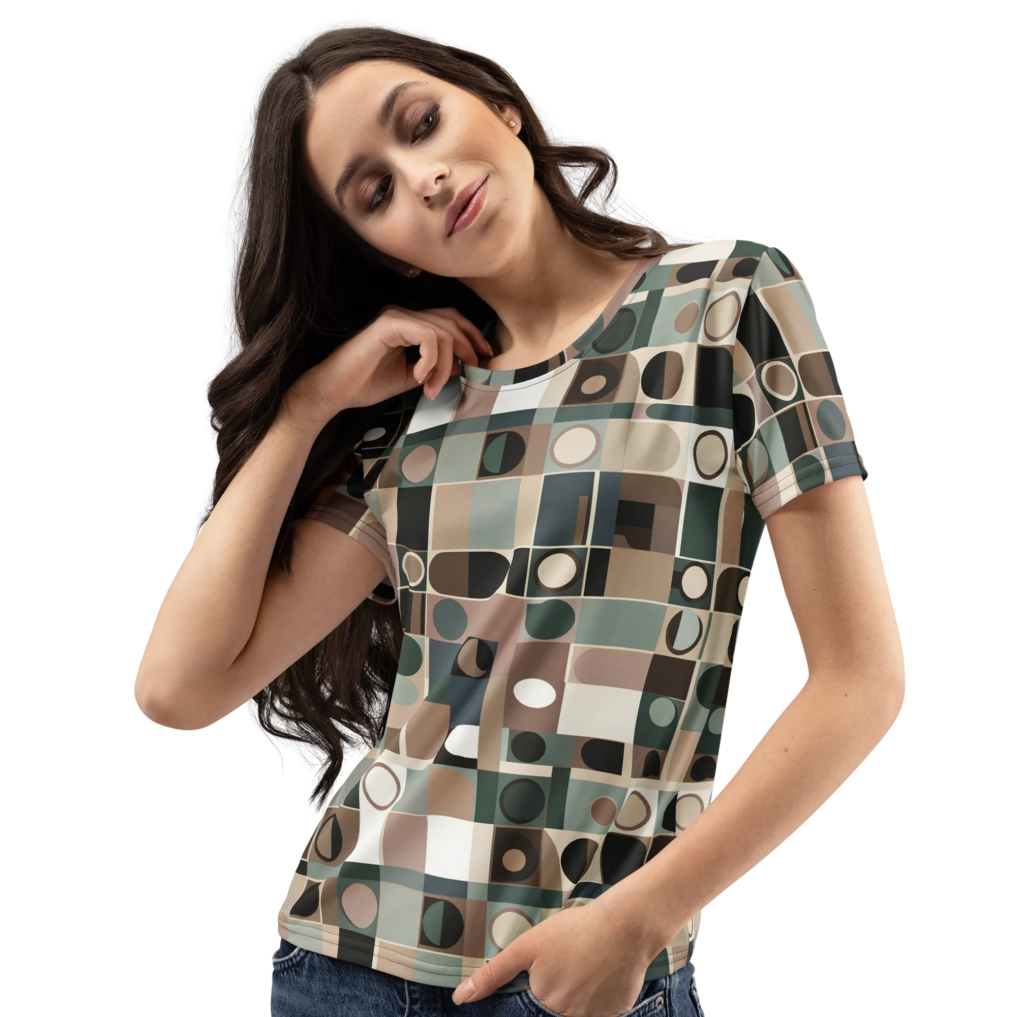 Velvet Modulation on Women's Crew Neck T-Shirt — Left Front