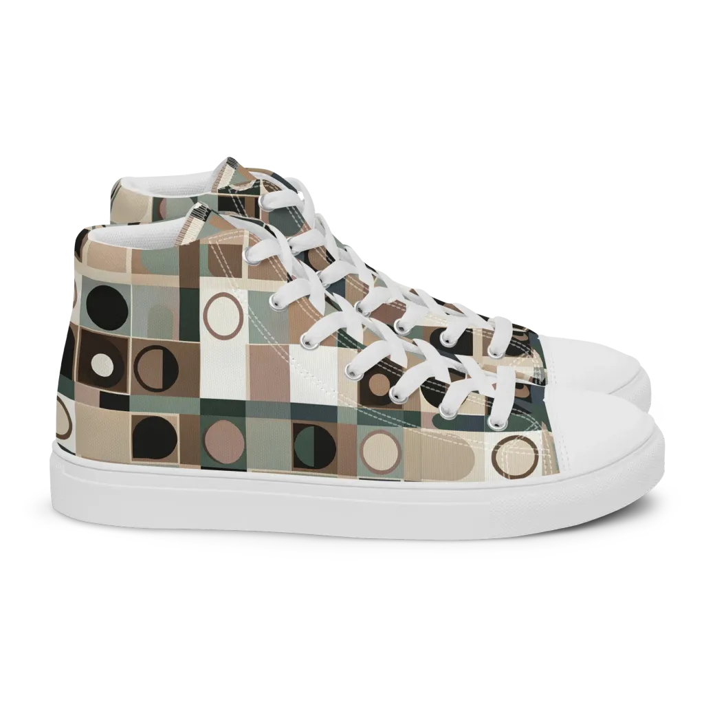 Velvet Modulation on Women's High Top Canvas Shoes — Right