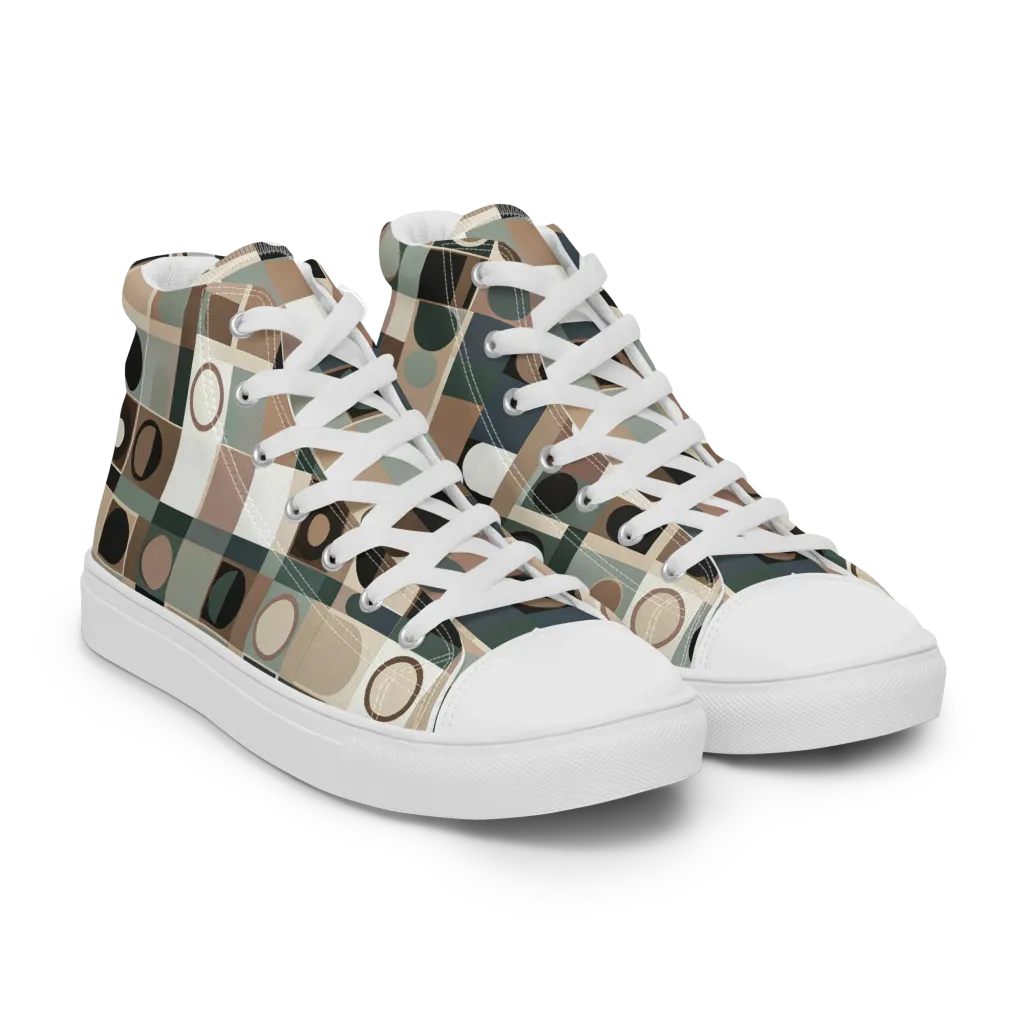 Velvet Modulation on Women's High Top Canvas Shoes — Right Front