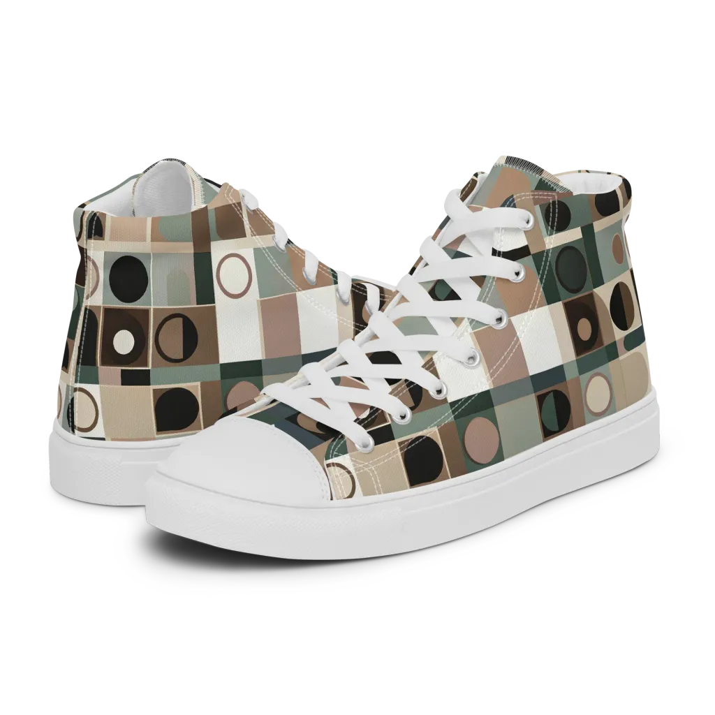 Velvet Modulation on Women's High Top Canvas Shoes — Left