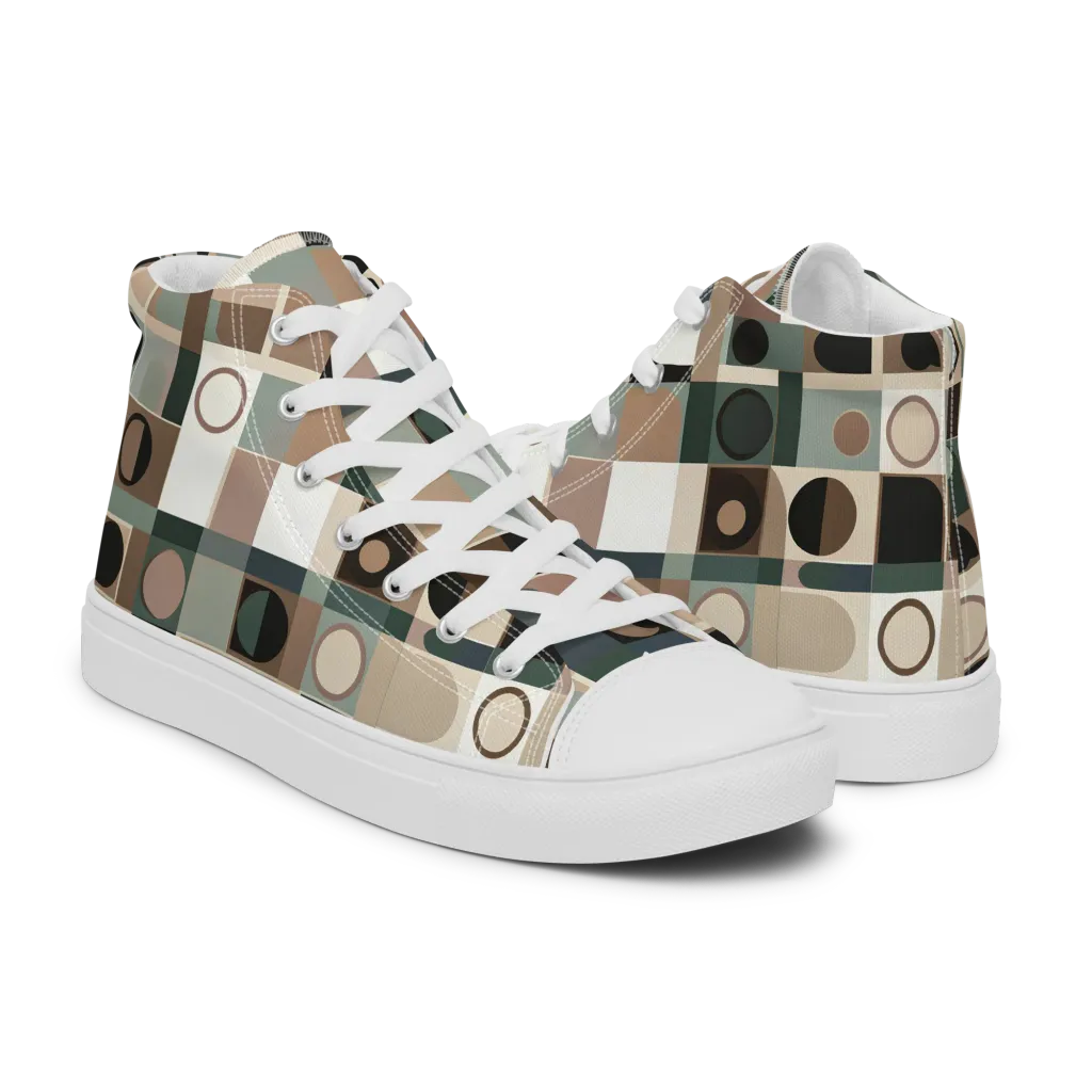 Velvet Modulation on Women's High Top Canvas Shoes — Right