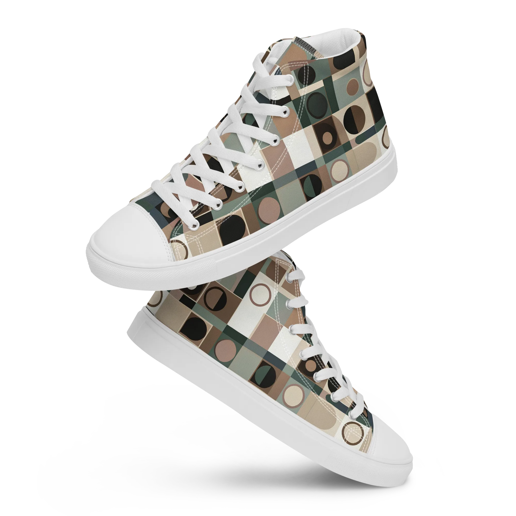 Velvet Modulation on Women's High Top Canvas Shoes — Front