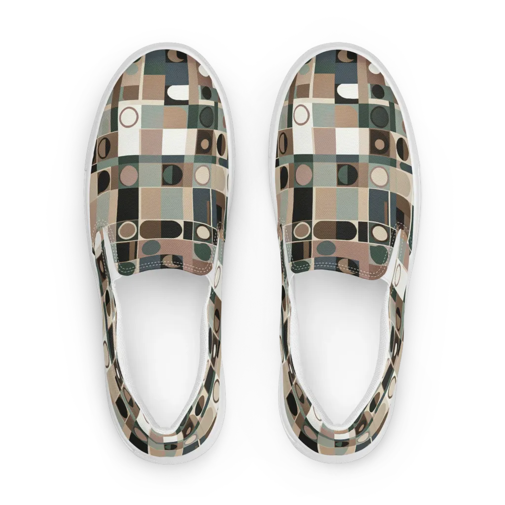 Velvet Modulation on Men's Slip-On Canvas Shoes — Front