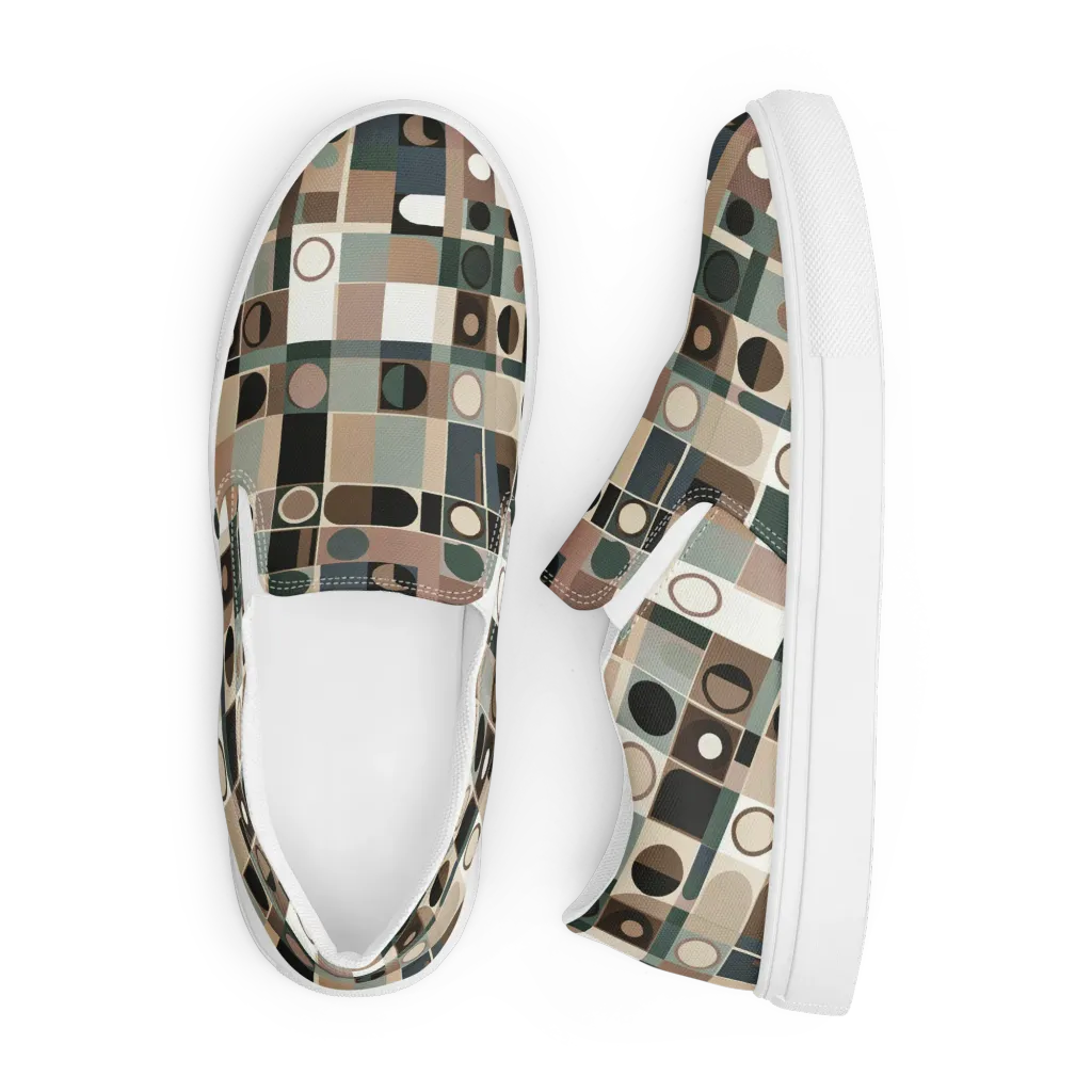 Velvet Modulation on Men's Slip-On Canvas Shoes — Front