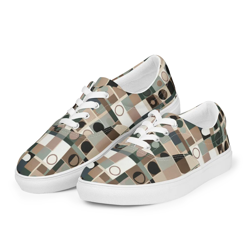 Velvet Modulation on Men's Lace-Up Canvas Shoes — Left Front