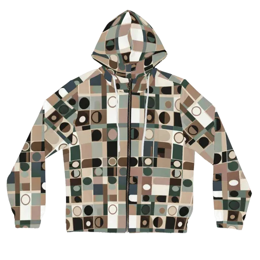 Velvet Modulation on a Women's Full-Zip Hoodie