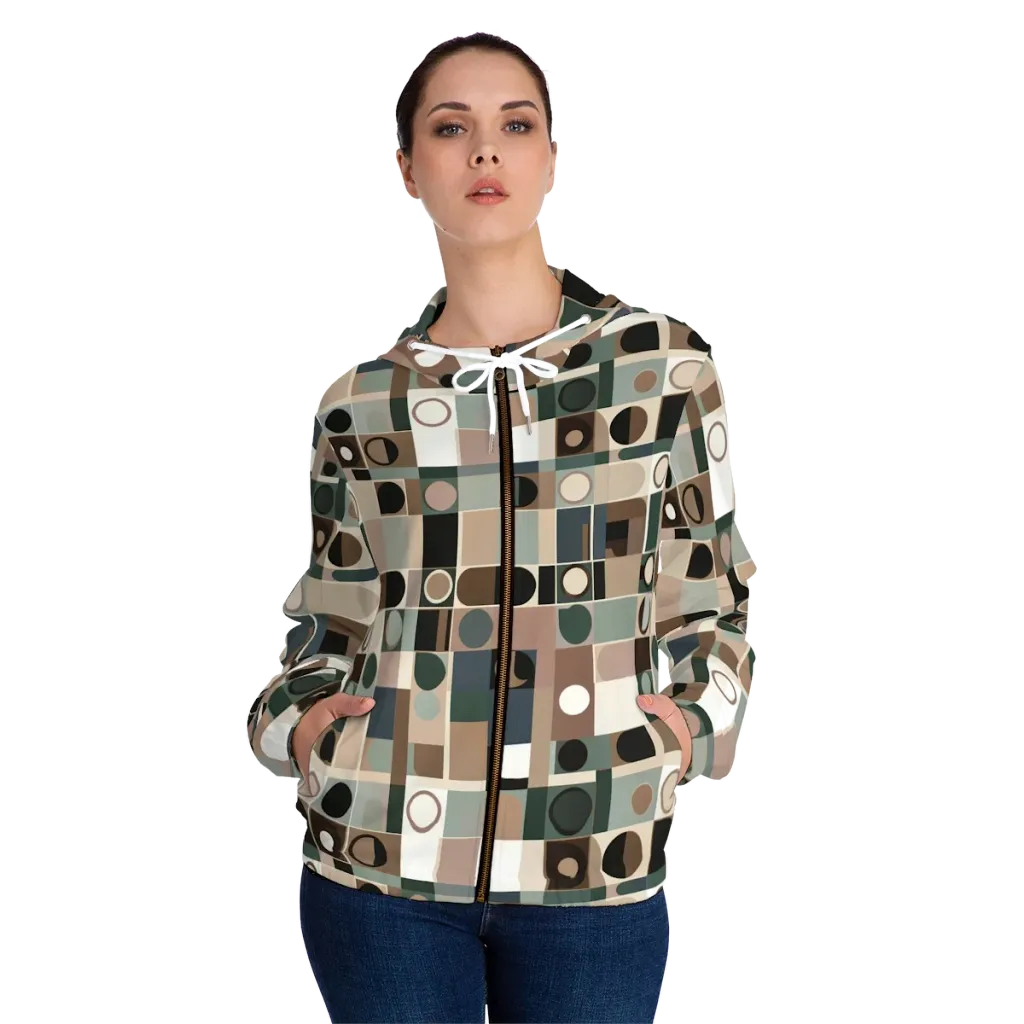Velvet Modulation on Women's Full-Zip Hoodie — Front On Person