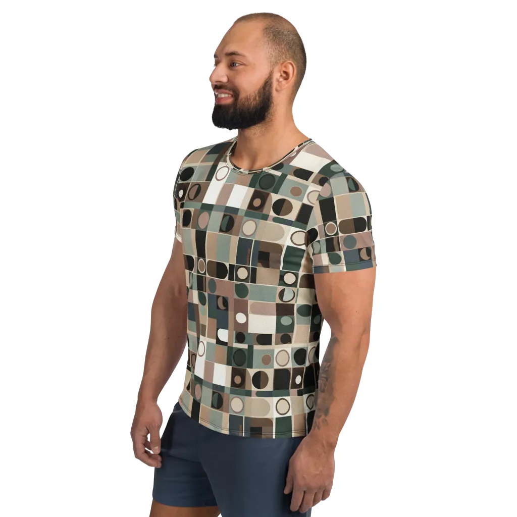 Velvet Modulation on Men's Athletic T-Shirt — Left