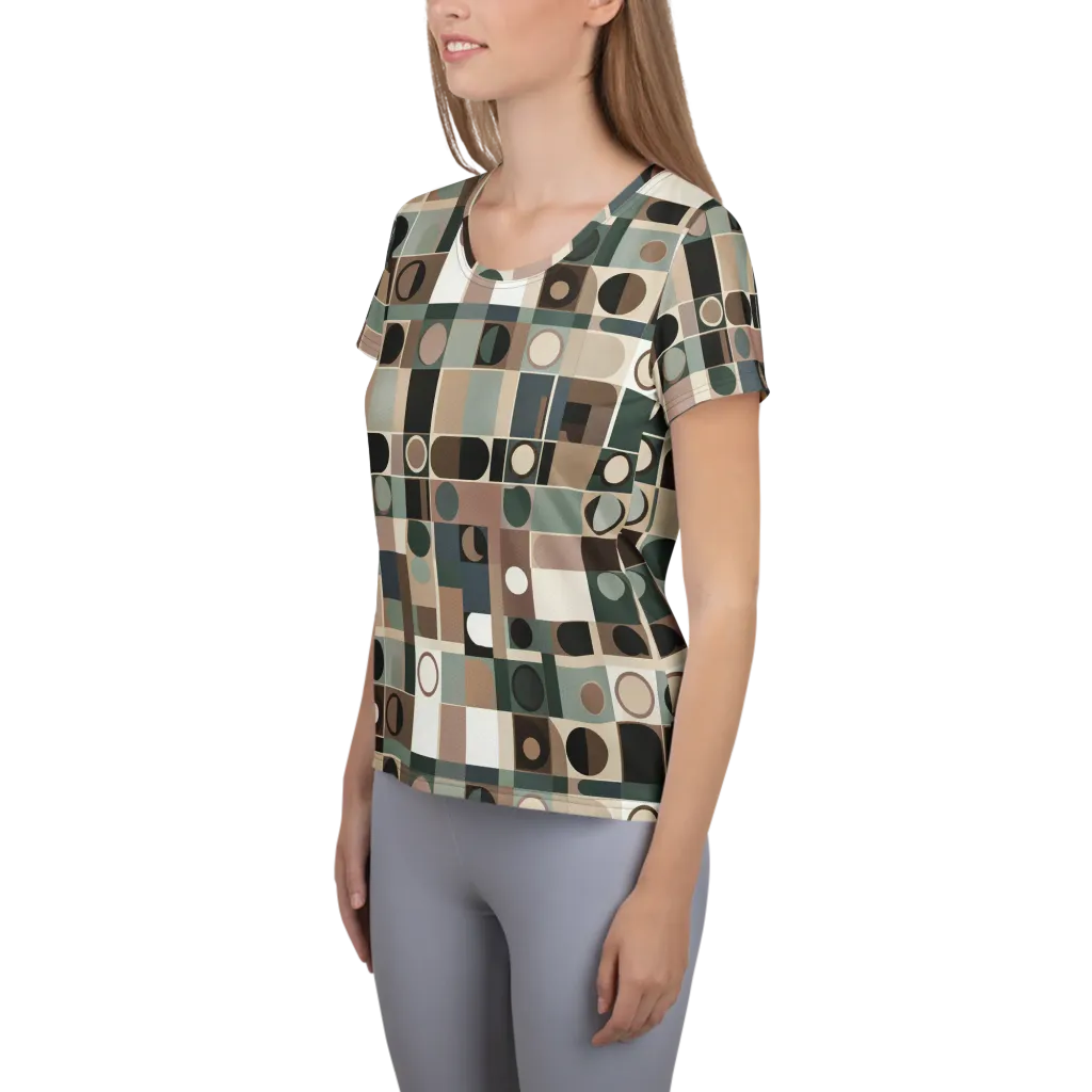 Velvet Modulation on Women's Athletic T-Shirt — Left