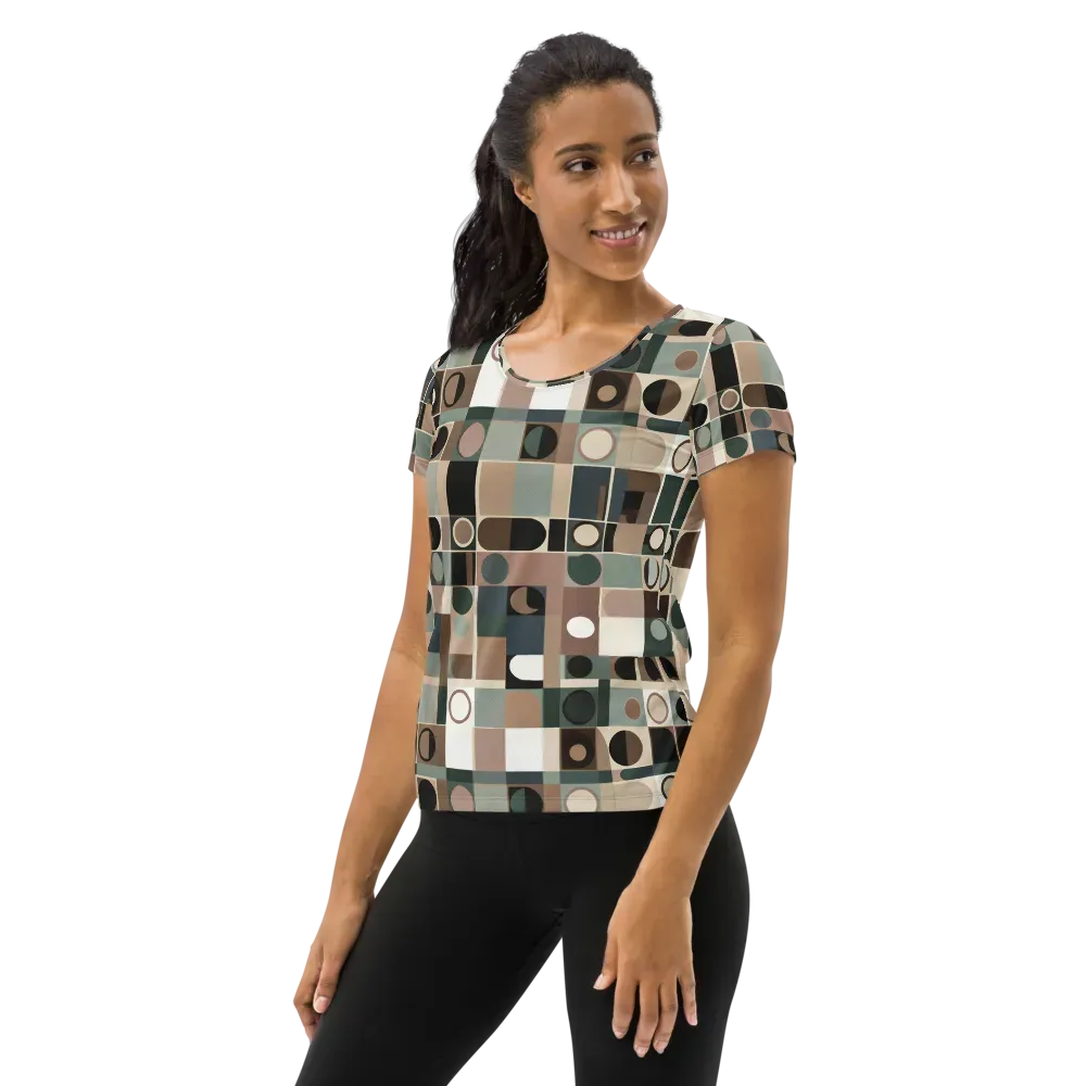 Velvet Modulation on Women's Athletic T-Shirt — Left
