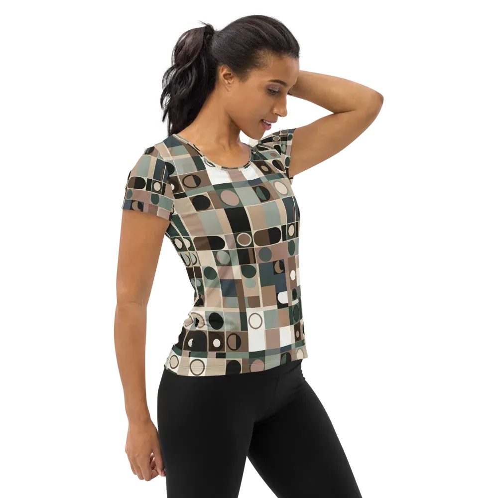 Velvet Modulation on Women's Athletic T-Shirt — Right