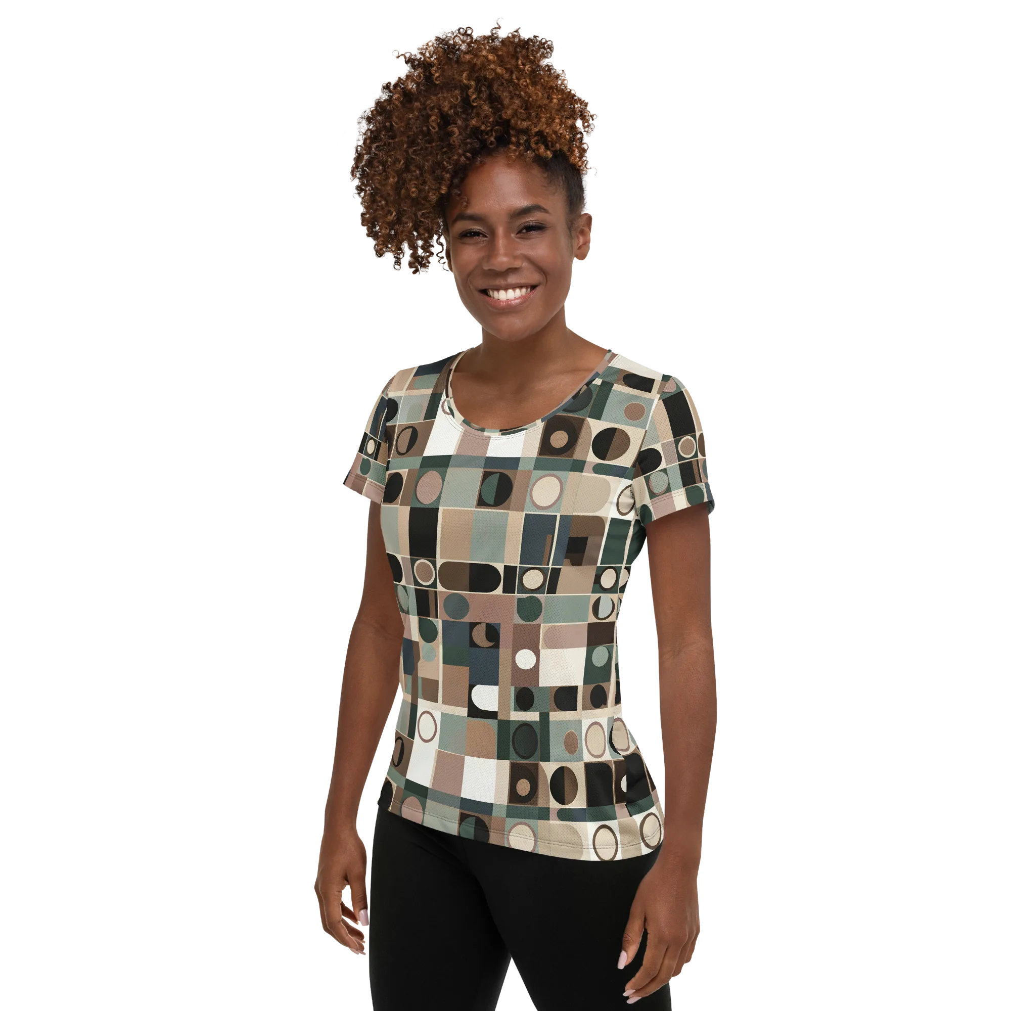Velvet Modulation on Women's Athletic T-Shirt — Left