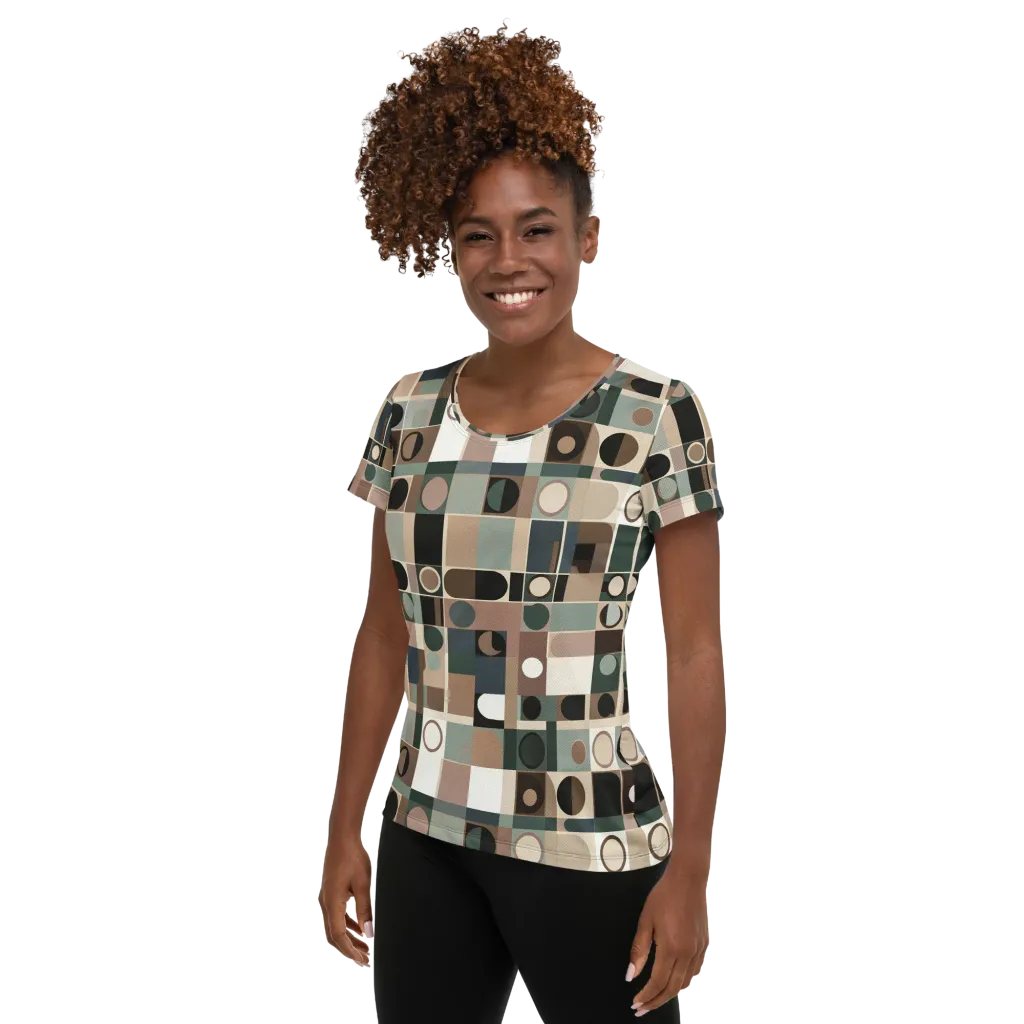 Velvet Modulation on Women's Athletic T-Shirt — Left