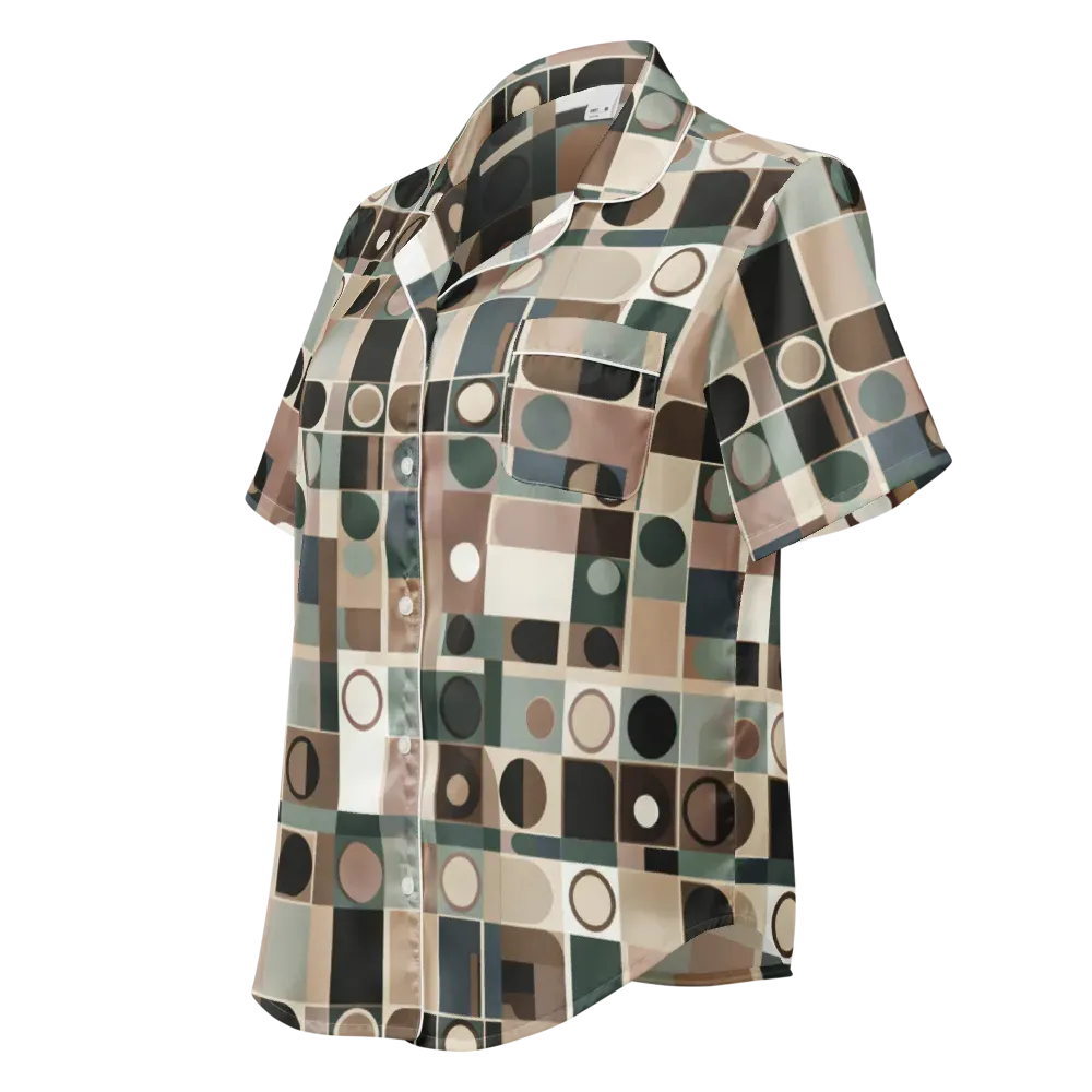 Velvet Modulation on Women's Short Sleeve Pajama Top — Left Front