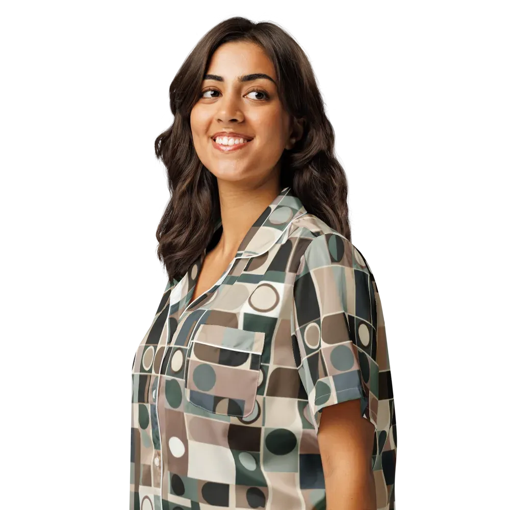 Velvet Modulation on Women's Short Sleeve Pajama Top — Left Front