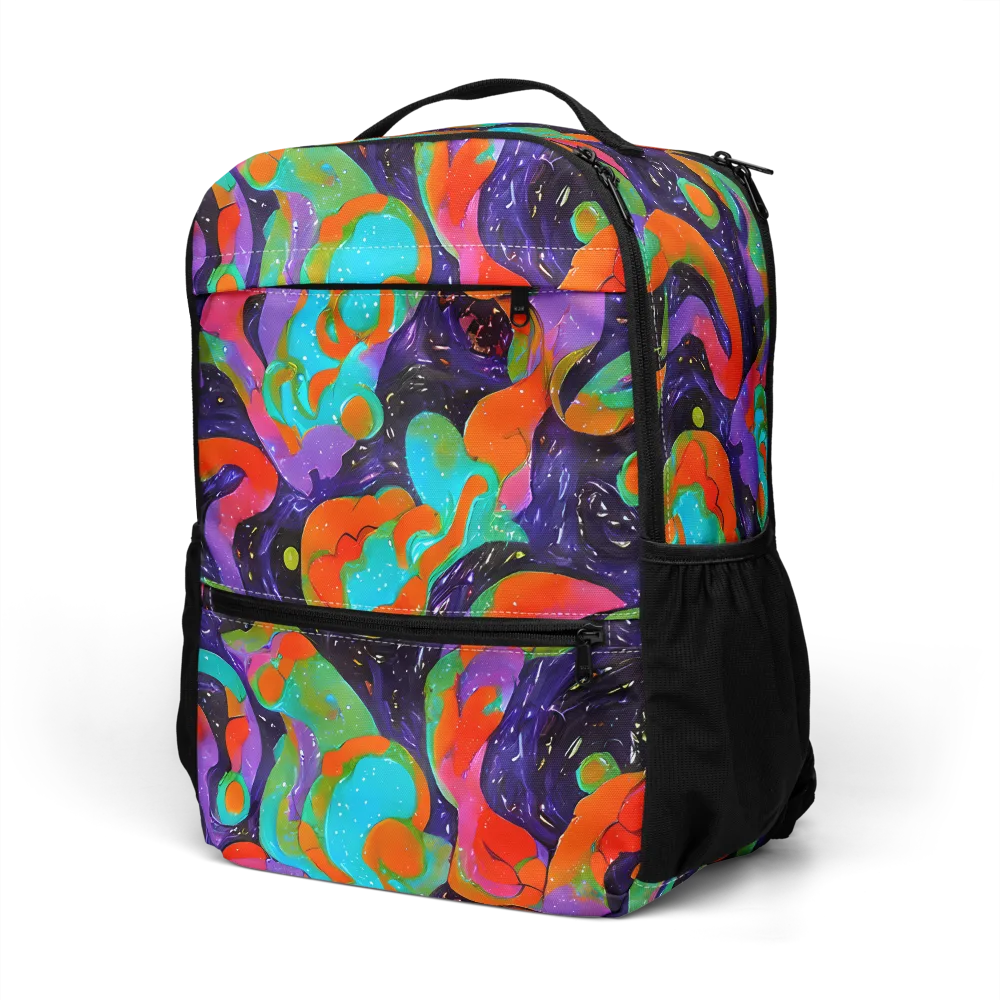 Indigo Citrus Riot on Utility Backpack — Left Front