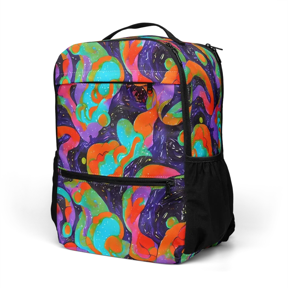 Indigo Citrus Riot on Utility Backpack — Left Front