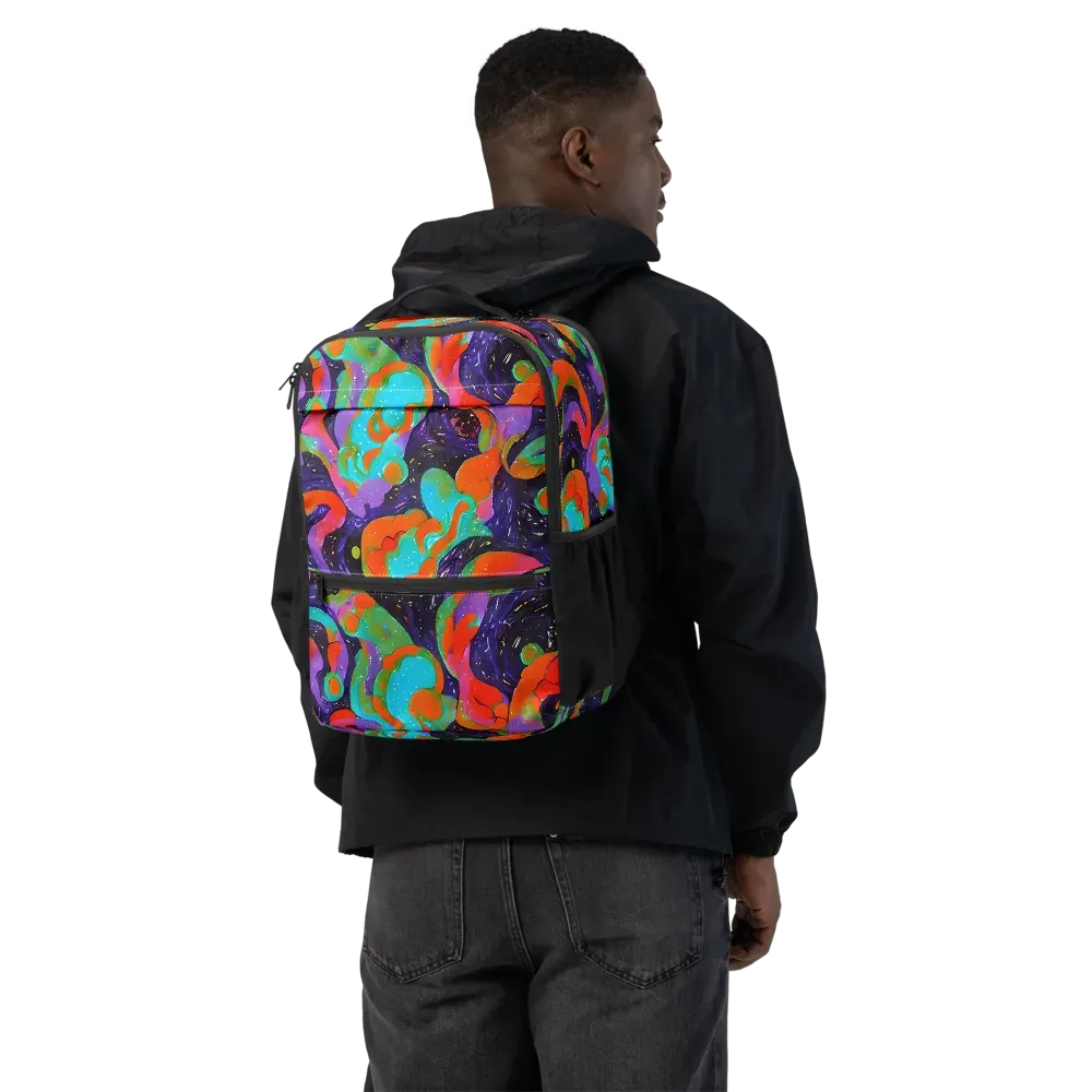Indigo Citrus Riot on Utility Backpack — Back