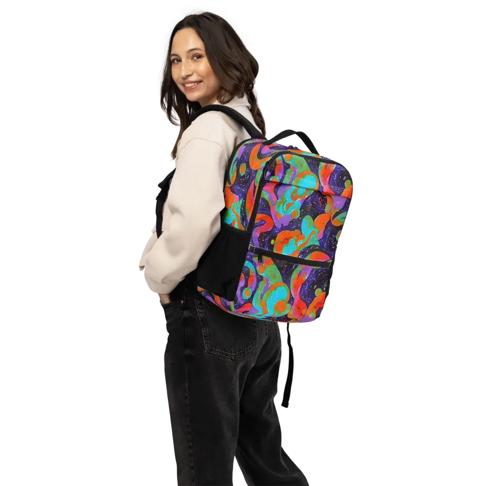 Indigo Citrus Riot on Utility Backpack — Back