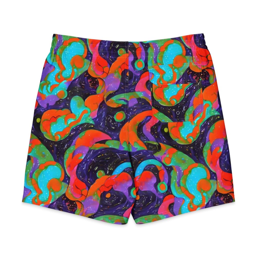 Indigo Citrus Riot on Men's Board Shorts — Back