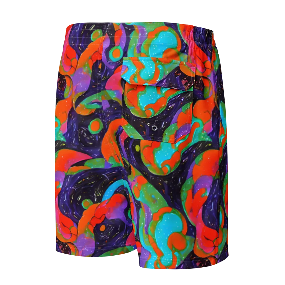Indigo Citrus Riot on Men's Board Shorts — Back