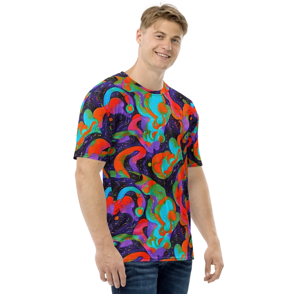 Indigo Citrus Riot on Men's Crew Neck T-Shirt — Right