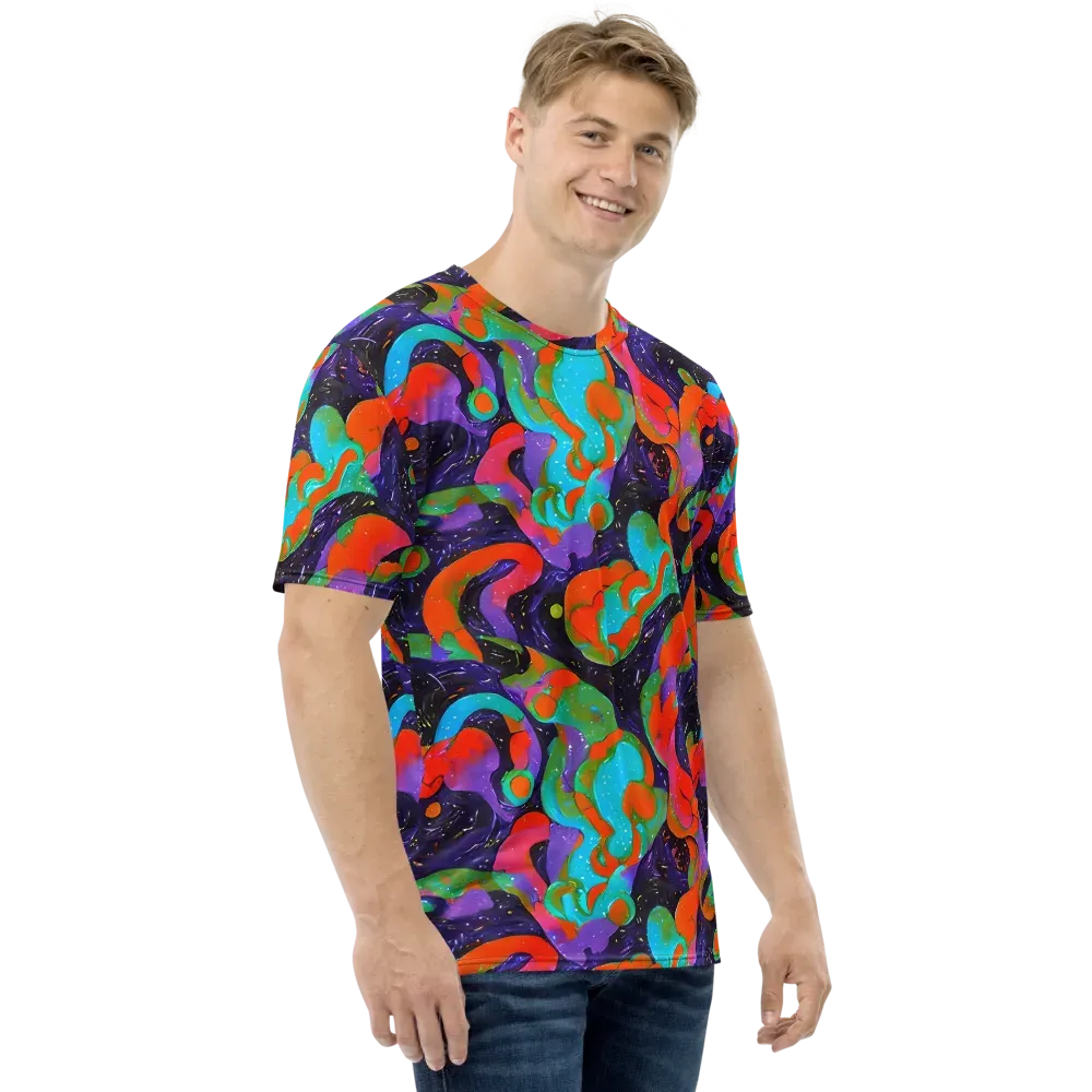 Indigo Citrus Riot on Men's Crew Neck T-Shirt — Right