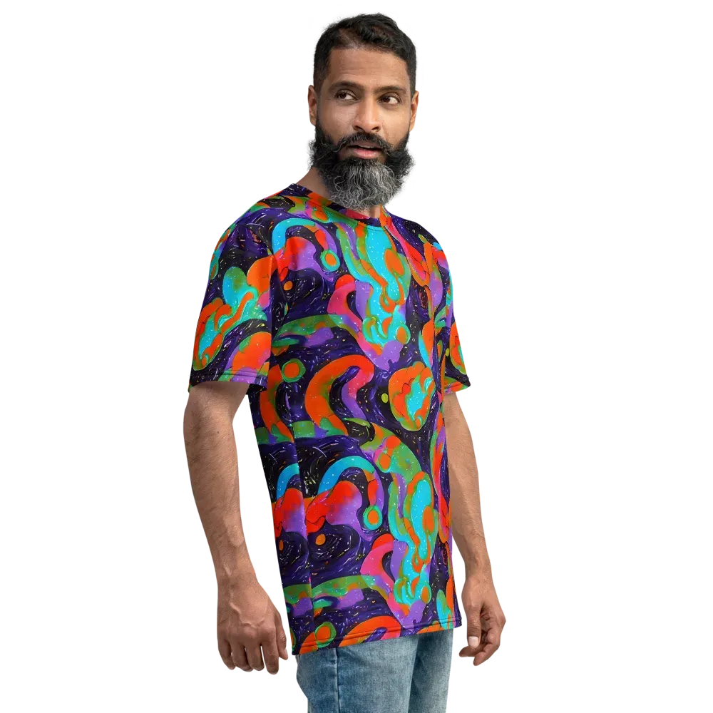 Indigo Citrus Riot on Men's Crew Neck T-Shirt — Right