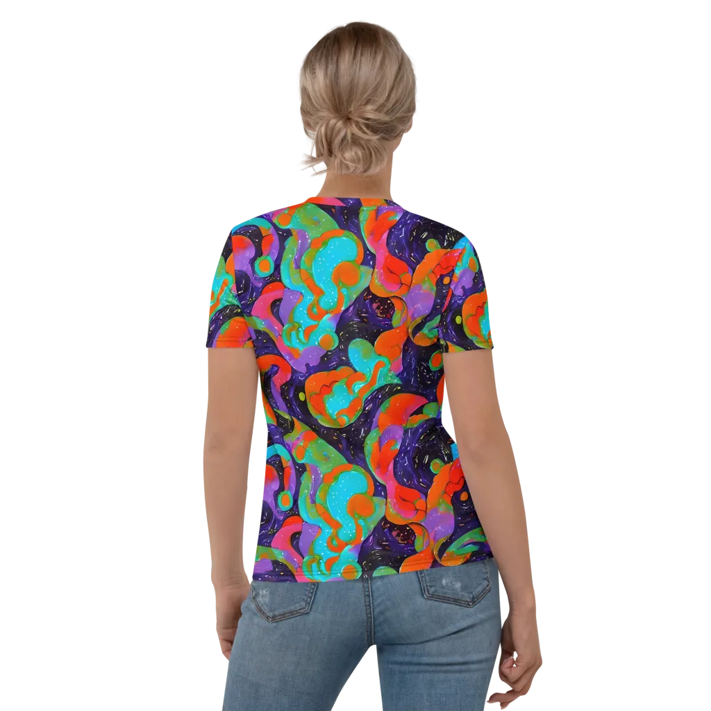 Indigo Citrus Riot on Women's Crew Neck T-Shirt — Back