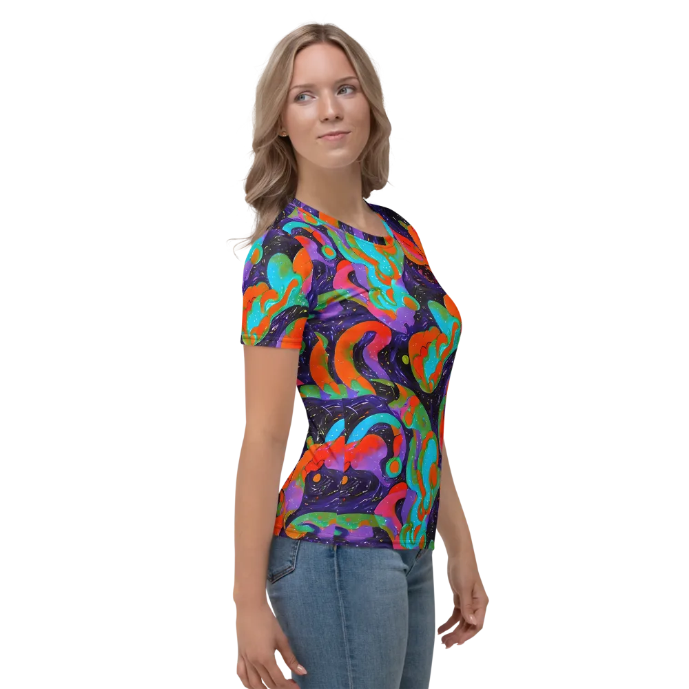 Indigo Citrus Riot on Women's Crew Neck T-Shirt — Right