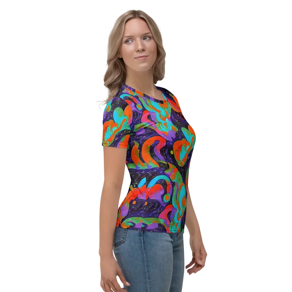 Indigo Citrus Riot on Women's Crew Neck T-Shirt — Right