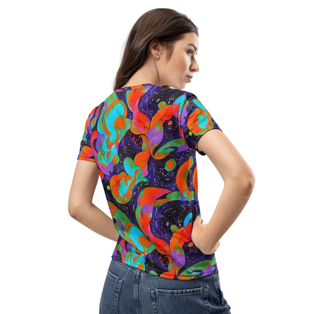 Indigo Citrus Riot on Women's Crew Neck T-Shirt — Back
