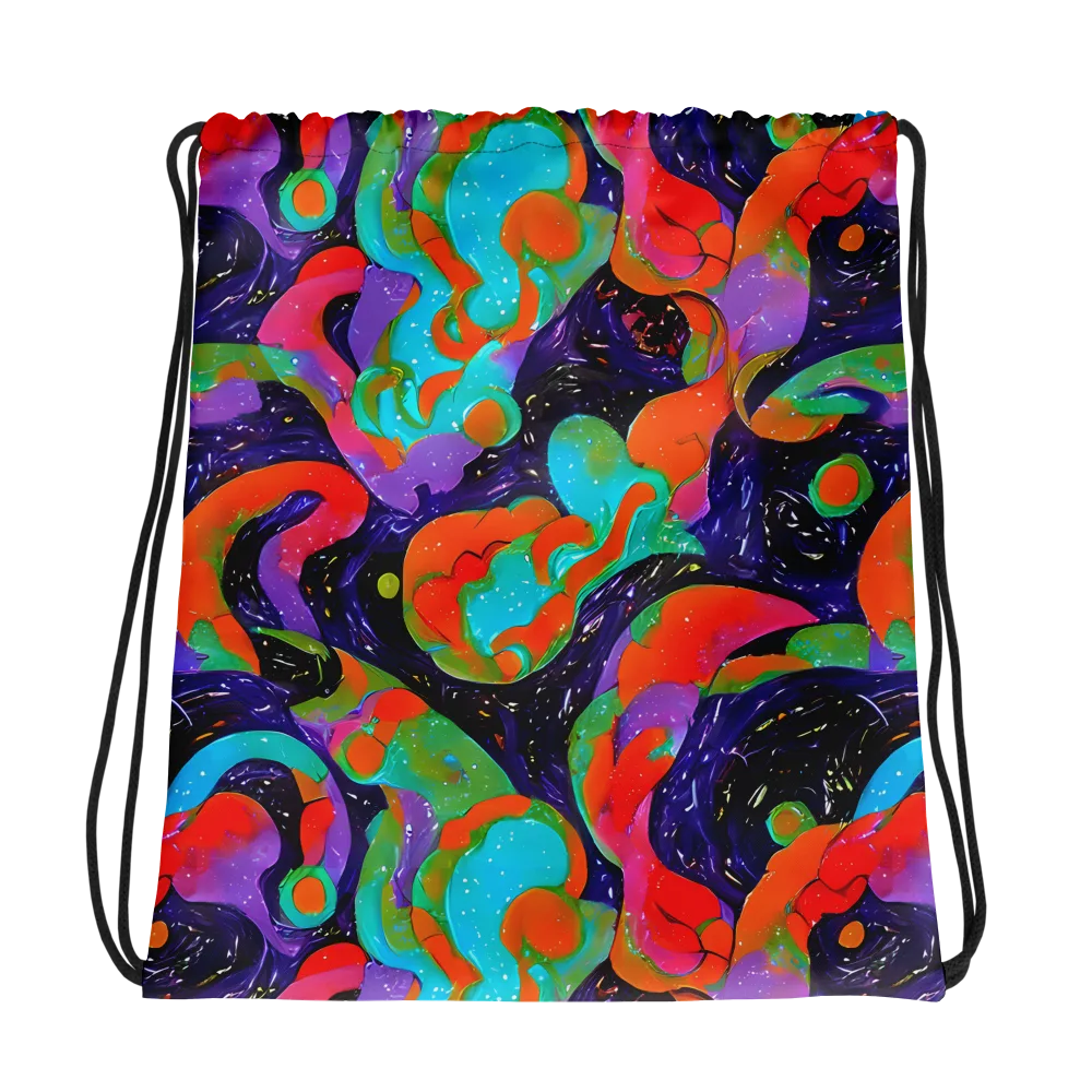 Indigo Citrus Riot on Drawstring Bag — Photo