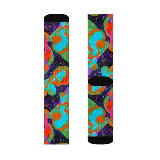Indigo Citrus Riot on a Socks