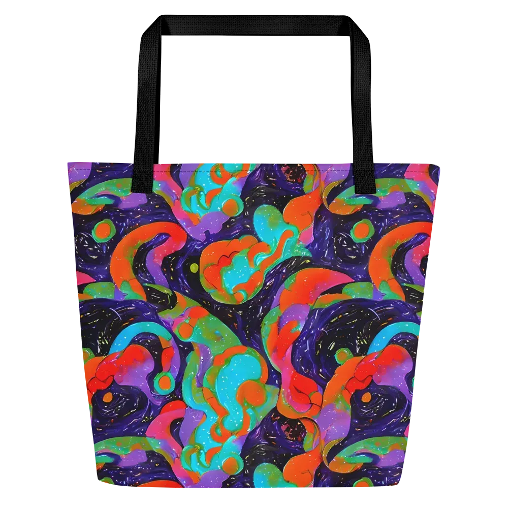 Indigo Citrus Riot on Large Tote Bag W/ Pocket — Front