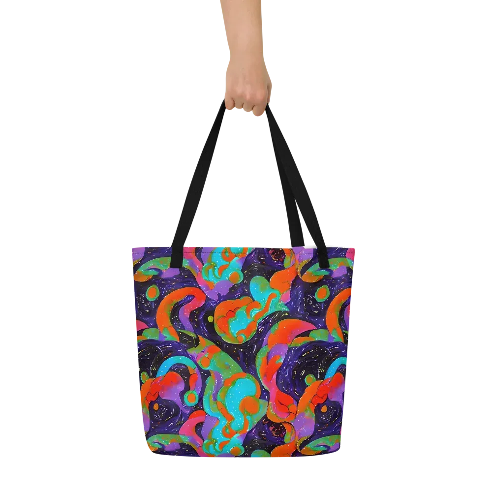 Indigo Citrus Riot on Large Tote Bag W/ Pocket — Front