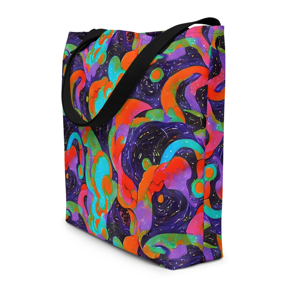 Indigo Citrus Riot on Large Tote Bag W/ Pocket — Front
