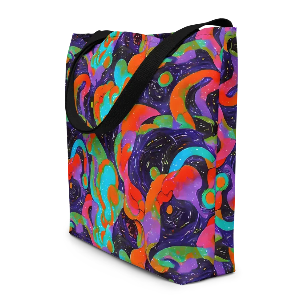 Indigo Citrus Riot on Large Tote Bag W/ Pocket — Front