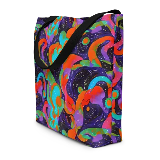 Indigo Citrus Riot on a Large Tote Bag W/ Pocket