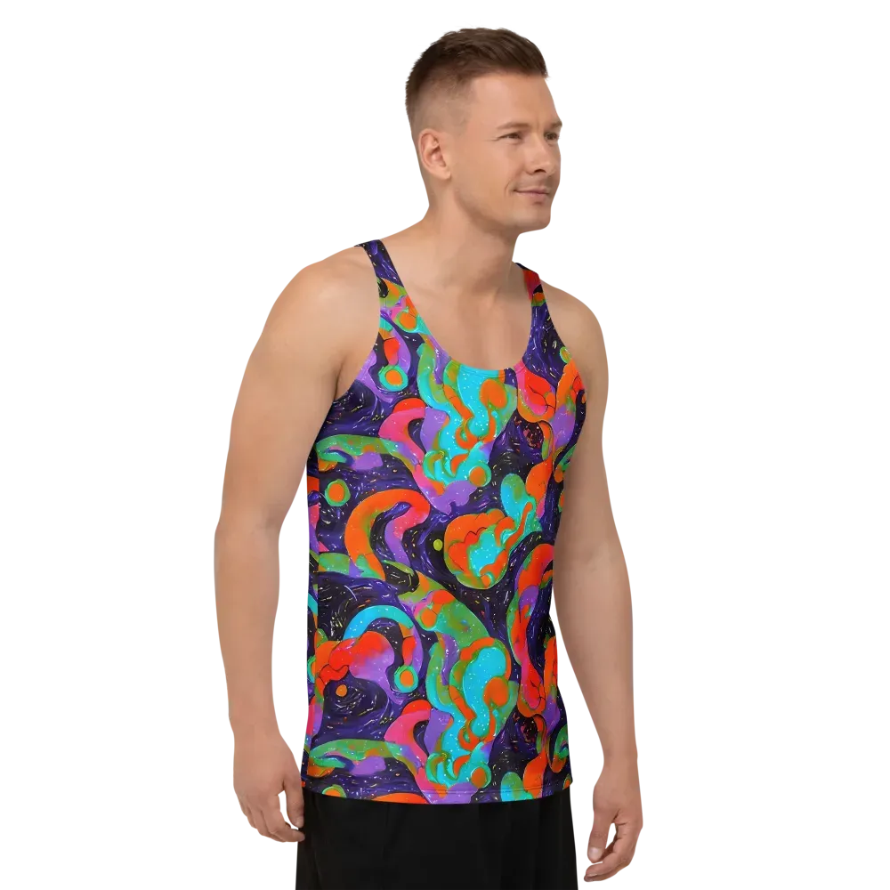Indigo Citrus Riot on Men's Tank Top — Right Front