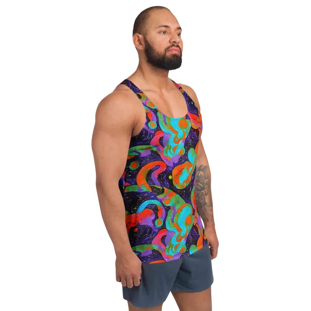 Indigo Citrus Riot on Men's Tank Top — Right Front