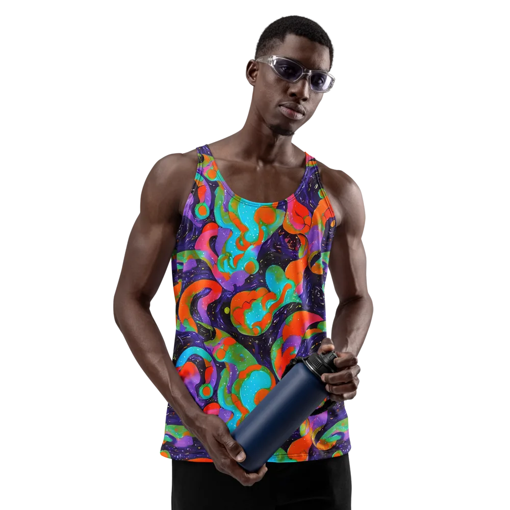 Indigo Citrus Riot on Men's Tank Top — Front