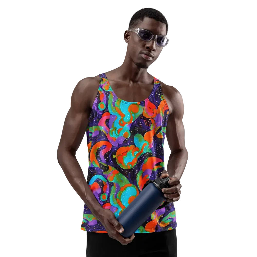 Indigo Citrus Riot on Men's Tank Top — Front
