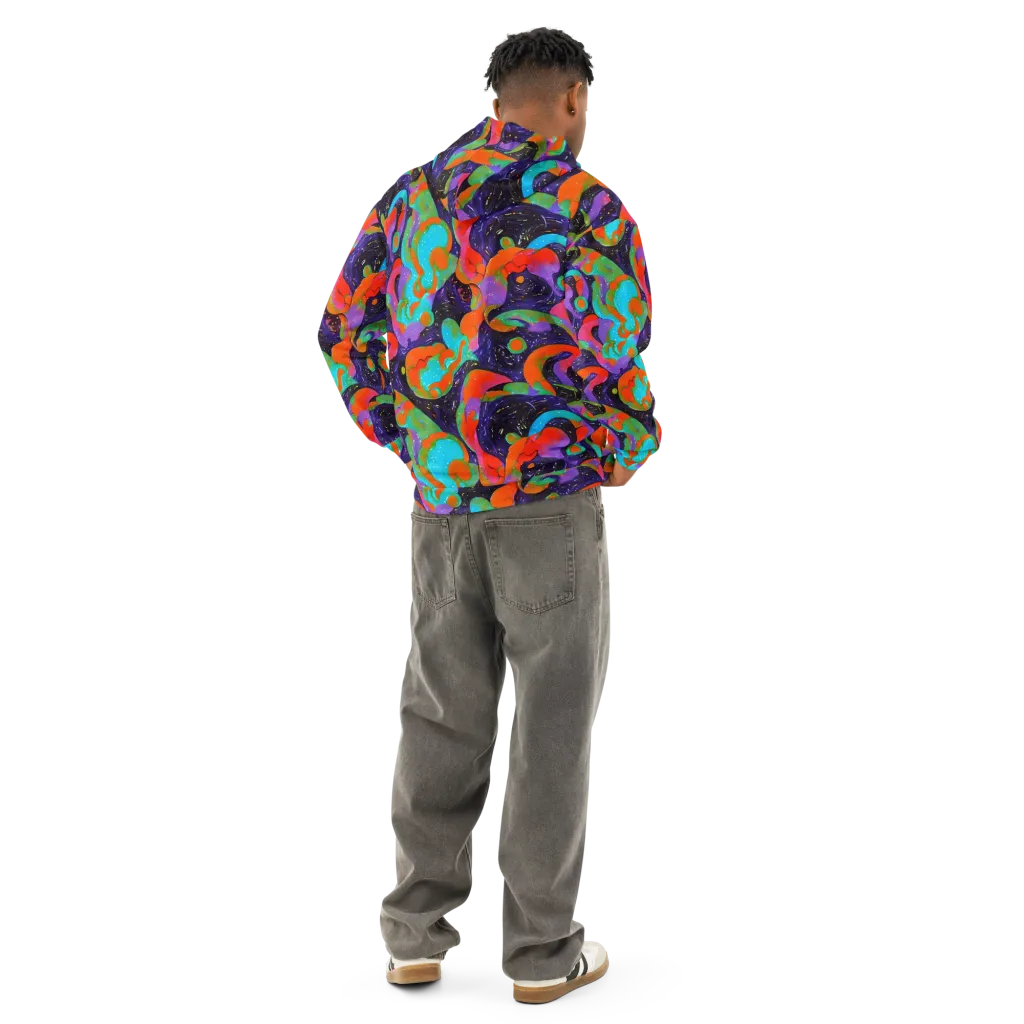 Indigo Citrus Riot on Cotton Hoodie — Back